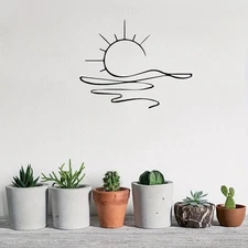 Minimalist Sunrise Wall Art Metal Iron Home Wall Decor Abstract Sun Line Design