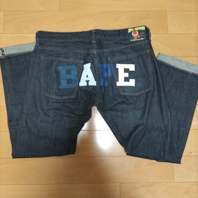 Bape Denim Jeans MEN Men's JP size M Excellent Used Nago Limited