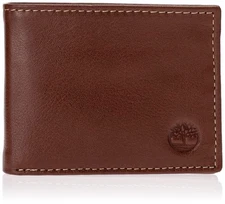 Men's Leather Passcase Bifold Wallet Hybrid, Cognac (Hundson), One Size