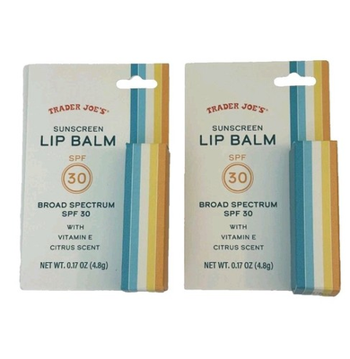 #ad 2 Pack Trader Joe#x27;s Sunscreen SPF 30 Broad Spectrum Lip Balm Citrus Scent 0.17oz $12.99