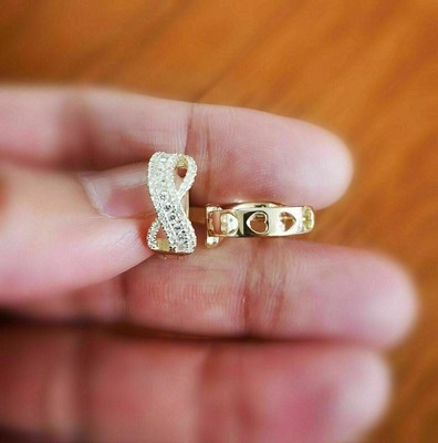 14K Yellow Gold Plated In 2Ct Round Cut Simulated Diamond Hoop Clip On Earrings