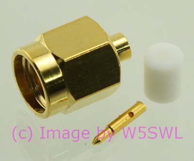 SMA Male Coax Connector Semi-Rigid 0.085'' 2-PK - by W5SWL