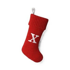 Wondershop Letter X White Monogram Mini Red Knit Christmas Stocking