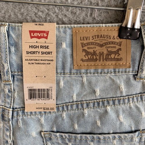 Levi's High Rise Shorty Short, 14 Reg, NEW Cutoff Light Wash NWT - Picture 8 of 12