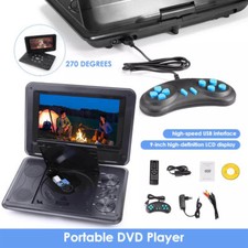 9" Portable DVD Player HD Swivel Screen Multi Region Free, Support AV-IN/OUT