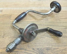 RARE J.  S. FRAY BRIDGEPORT CT RATCHET DRILL BRACE-ANTIQUE HAND TOOL