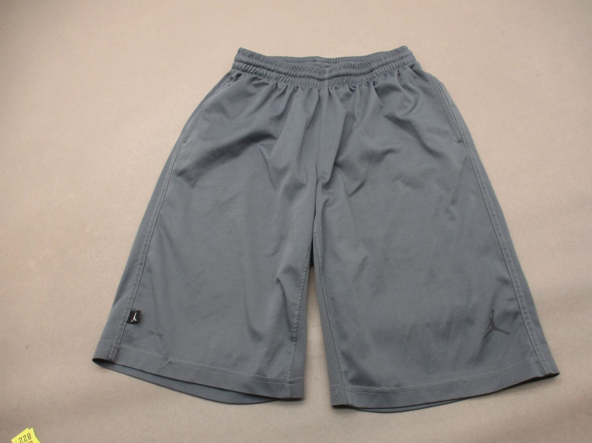 Air Jordan NIKE DRI-FIT Size 12-13 Boys Gray Stretch Waist Running Shorts  822
