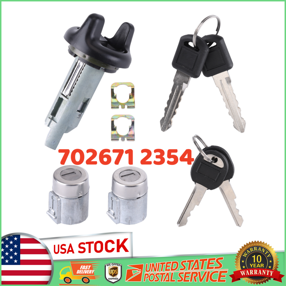 FOR CHEVY GMC IGNITION KEY SWITCH LOCK CYLINDER & DOOR LOCK TUMBLER SET