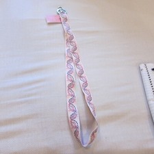 VERA BRADLEY WIDE LANYARD IN FELICITY PAISLEY PINK FOR BREAST CANCER AWARENESS
