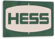 HESS TIN SIGN GLOBAL INDEPENDENT OIL COMPANY NATURAL GAS CHEMICAL PETROLEUM