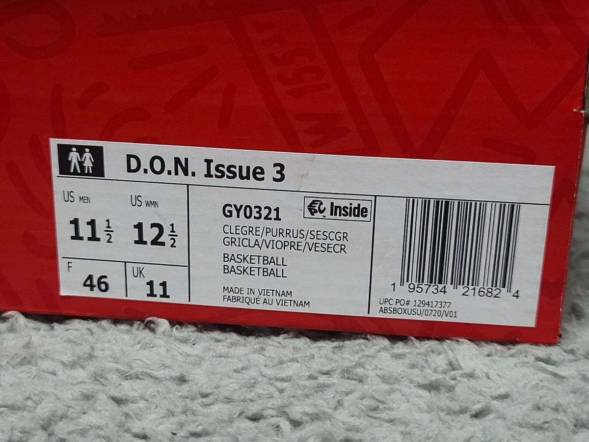 Adidas D.O.N. Issue 3 Autism Awareness Mens Size 11.5 GY0321 Adidas D.O.N. Issue 3 Autism Awareness Mens Size 11.5 GY0321
