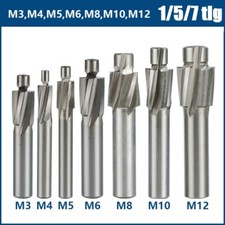 1/5/7 tlg Flachsenker Senker Schaftfräser Flachsenkersatz M3-M12 Zapfensenker