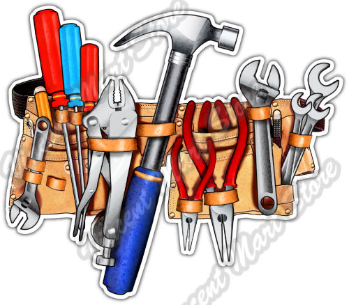 Handyman Handy Tool Belt Carpenter Hammer Car Bumper Vinyl Sticker ...