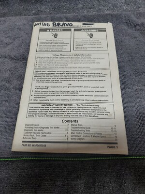 #ad MAYTAG BRAVO WASHER MANUAL PART # W10240504B ☆☆☆☆☆ FREE SHIPPING $39.99