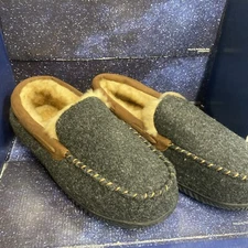 RockDove Men's Hearthfire Memory Foam Moccasin Slipper Black/Dark ASH Size 10