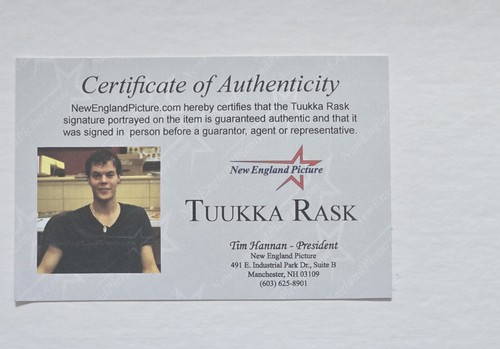TUUKKA RASK - SIGNED AND AUTHENTICATED PHOTOS - BOSTON BRUINS - NEVER HUNG - Picture 3 of 3