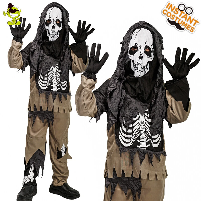 Disfraz de esqueleto fantasma disfraces de zombi de miedo para niños Foto 2 de 4