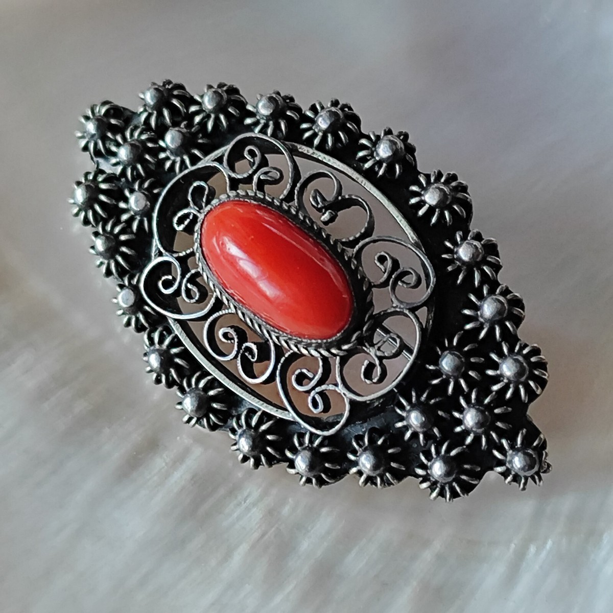 800 Silver Filigree Butterfly Brooch | Circa Mid-20th  Antique Sterling 800 European Brooch display picture 1