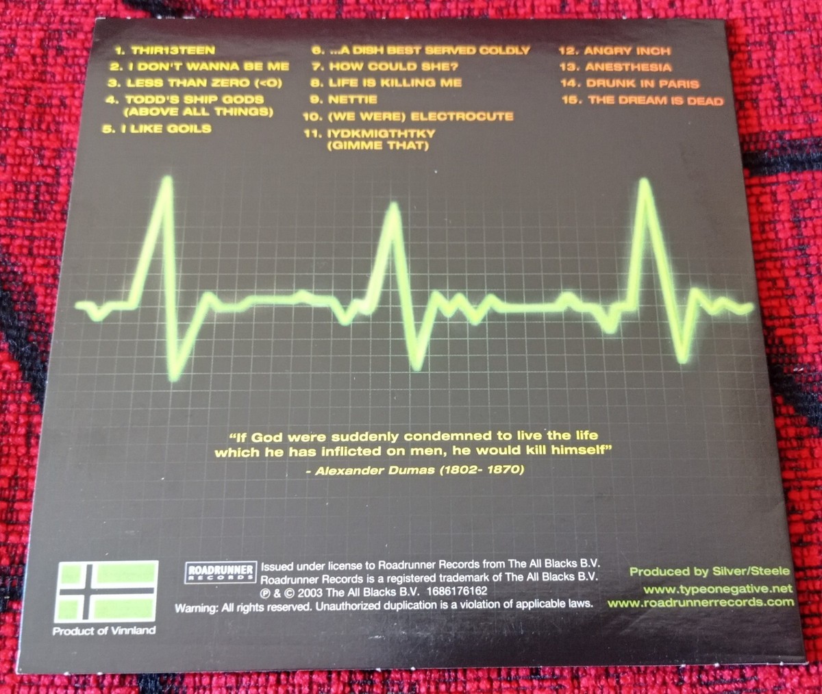 TYPE O NEGATIVE ** Life Is Killing Me ** ORIGINAL 2003 CD