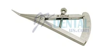 Castroviejo calipers Angled, 3 1/2'', 0-20mm, adjustable thumb-screw tension