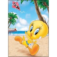 ATA-BOY LOONEY TUNES TWEETY BIRD AT THE BEACH MAGNET NEW