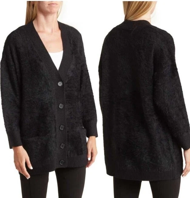 Womens black eyelash clearance cardigan