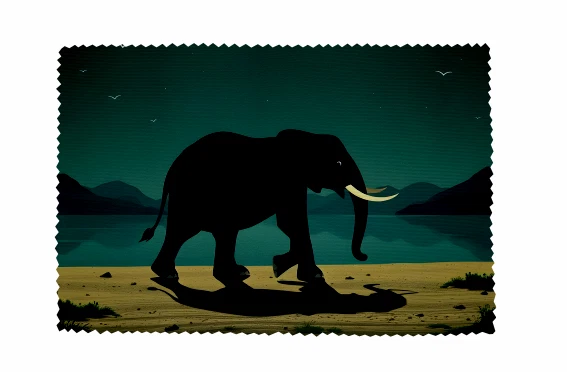 U24 Glass cleaning cloth glasses cleaning cloth flag elephant motif no. 9