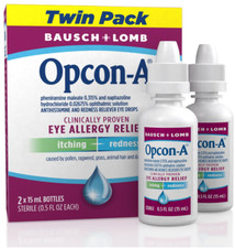 Opcon-A Allergy Eye Drops by Bausch  Lomb, Itch  Redness Relief, 2-Pack