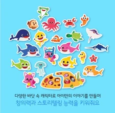 Pinkfong Baby Shark Family 1cm Eva Soft Sticker 23pcs Bath Play Set for Baby