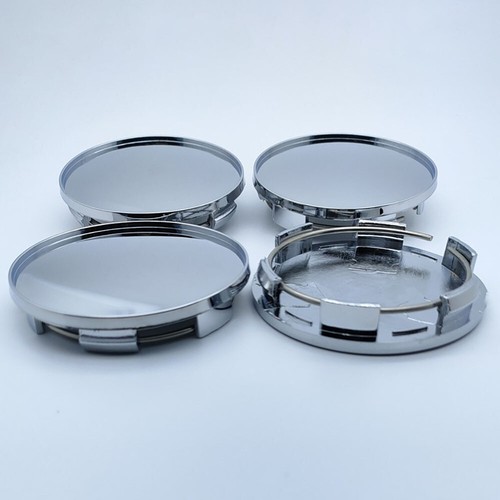 X AUTOHAUX 4pcs Universal 65mm Dia 4 Clips Wheel Tyre Center Hub Caps Cover Silver Tone For Auto
