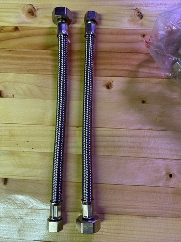 Plumbing Lot 10 pcs 1/2"FIP X 3/8"Comp X 9" SS Faucet Supply Connector/Lines