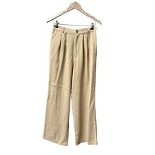 Reformation Mason Wide Leg Pants Trousers Tencel Lyocell Khaki Tan 6 Short