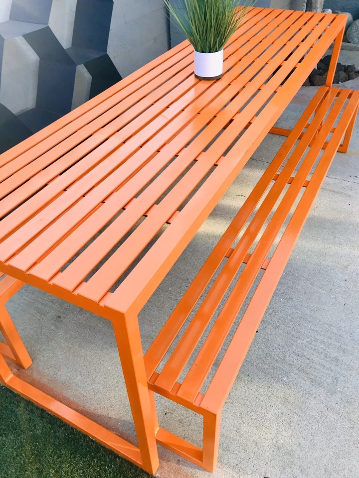 Custom Made Modern / Industrial Steel Dining Table. (outdoor, Backyard, Patio ) - Image 4 of 4