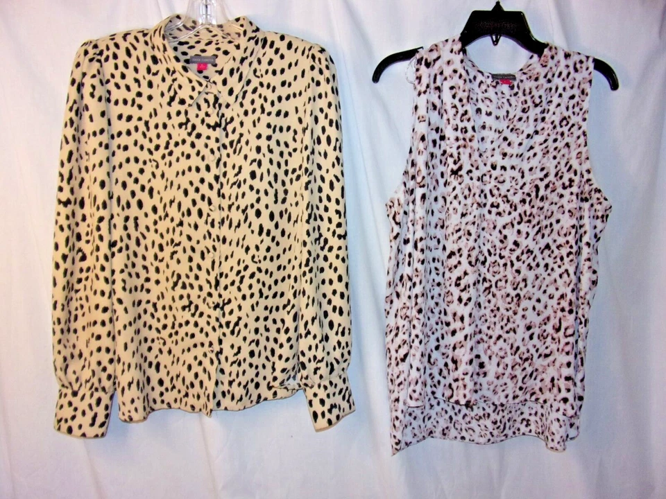 Ladies Vince Camuto Leopard Blouse & Tank Size Large 2 PCS