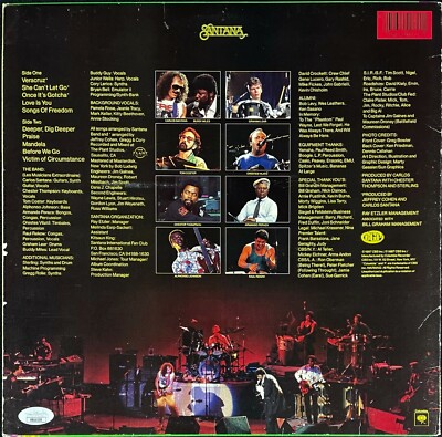CARLOS SANTANA Autograph Hand SIGNED FREEDOM 1987 Vinyl Record