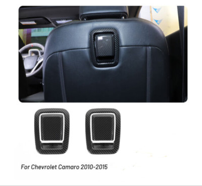 Fits 2010-15 Camaro Carbon Fiber Car Seat Backrest Handle Cover Trim Accessories