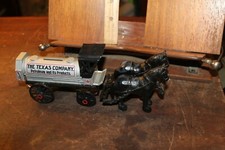 Vintage 1991 ERTL Bank Diecast Plastic Horse-drawn Tank Wagon Texaco Texas Co.