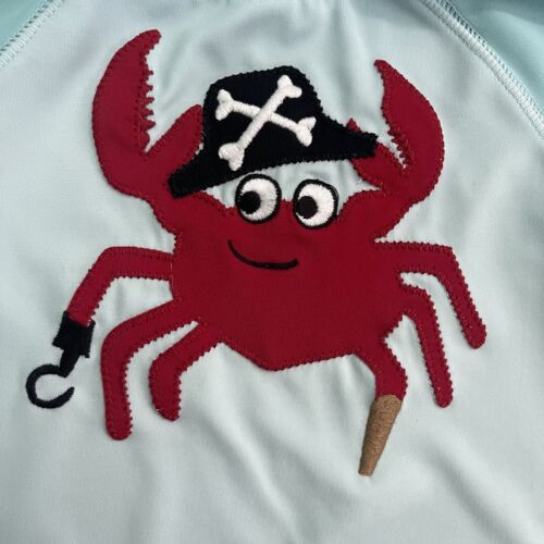 Gymboree Pirate Crab Swim 18-24m Swim Rashguard Shirt and Sun Hat READ - Picture 3 of 11