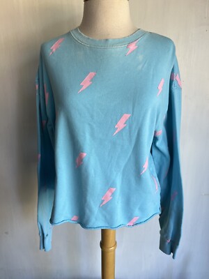 SPIRITUAL GANGSTER ⚡️ Lightning Bolt ⚡️ DISTRESSED Cropped Sweatshirt Sz  Medium