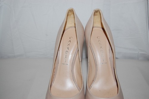 US 8.5 ❤️ CASADEI Nude Leather HIGH HEELS Platform Pumps SANDALS ITALY - Picture 4 of 19