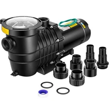 2.0 HP 6498 GPH Self Primming In/Above Ground Swimming Pool Pump & ON/OFF Switch