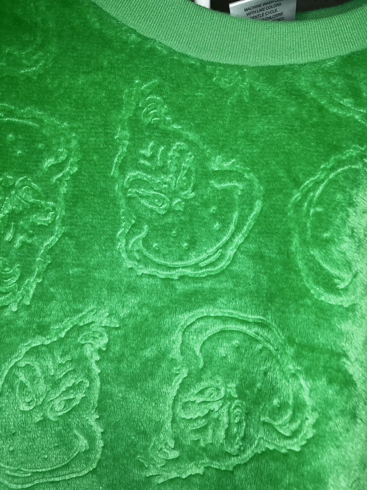 Grinch Monogram Green Pullover Sweater - image 4