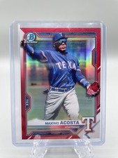 2021 Bowman Chrome Maximo Acosta Red Shimmer Refractor 5/5 eBay 1/1