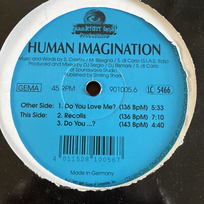 Human Imagination   Do You Love Me? 1993 Techno Trance 12  Vinyl Record
