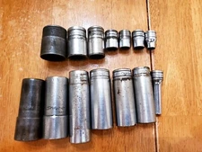 Snap On 3/8 1/2 Drive Mixed Sockets Worn Lot Of 14