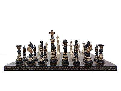 The Exquisite Carved Brass Metal Chess Set, Solid Metal Combo Chess Pieces  & Me