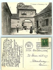 S04-4713, RUDERTOR IN ROTHENBURG A. TBR., * USA 1908 POSTMARKED, POSTCARD