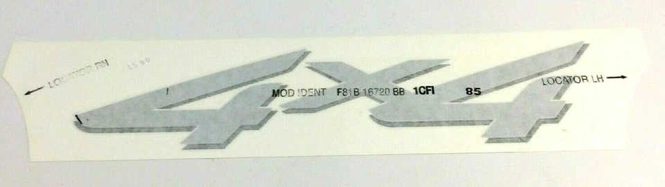 2000-2004 Ford F-250 F-350 Super Duty 4x4 silver black bedside Transfer Decal - Image 2 of 3