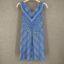 Oscar de la Renta Pink Label Short Nightgown Size M Blue White Geo Straps NEW