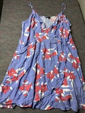 Express Mini Flowy Floral Purple Dress Size XL Flare Summer Cottagecore Whimsy
